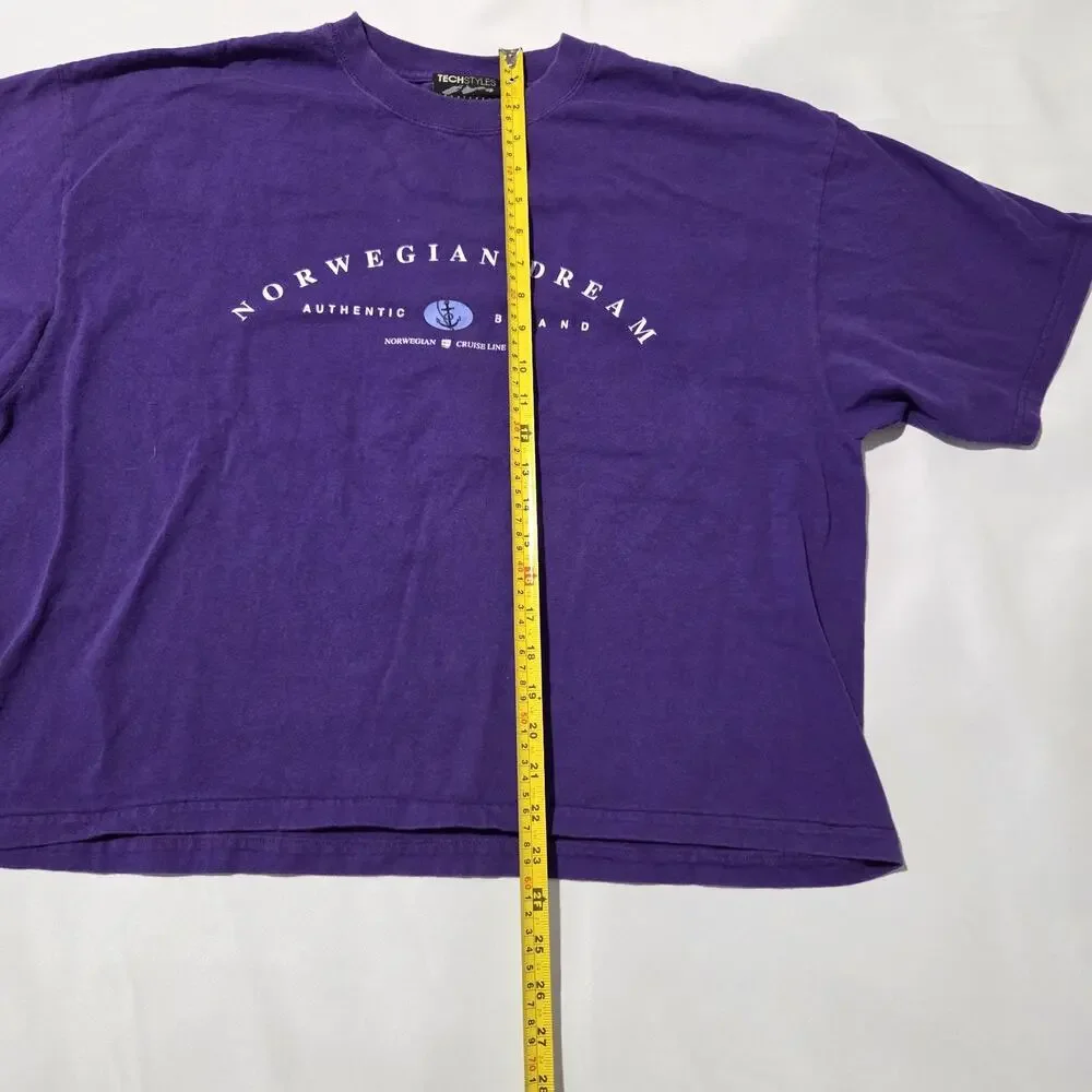 Vtg 90s Norwegian Dream Cruise Line T-Shirt XL Purple‎ Single Stitch Made in USA